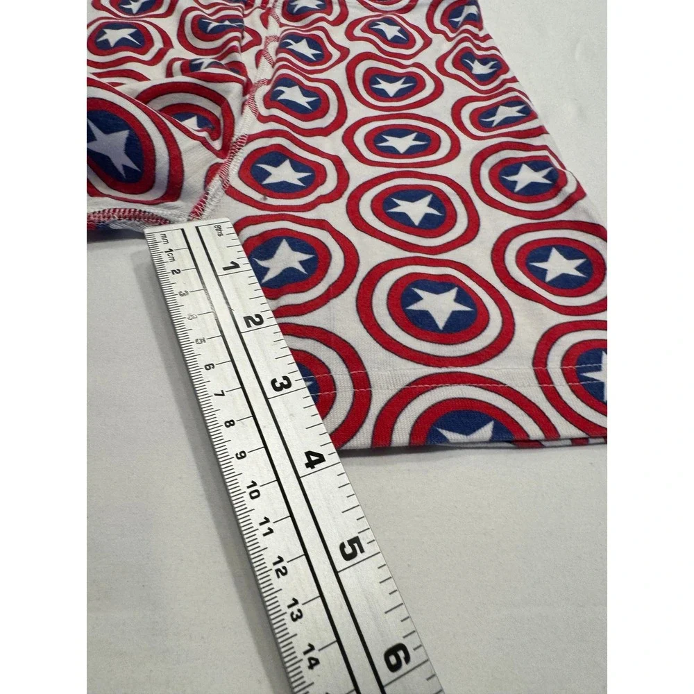 Hanna Andersson Marvel Captain America Shield Pajamas Set Size 8 Blue Red EUC
